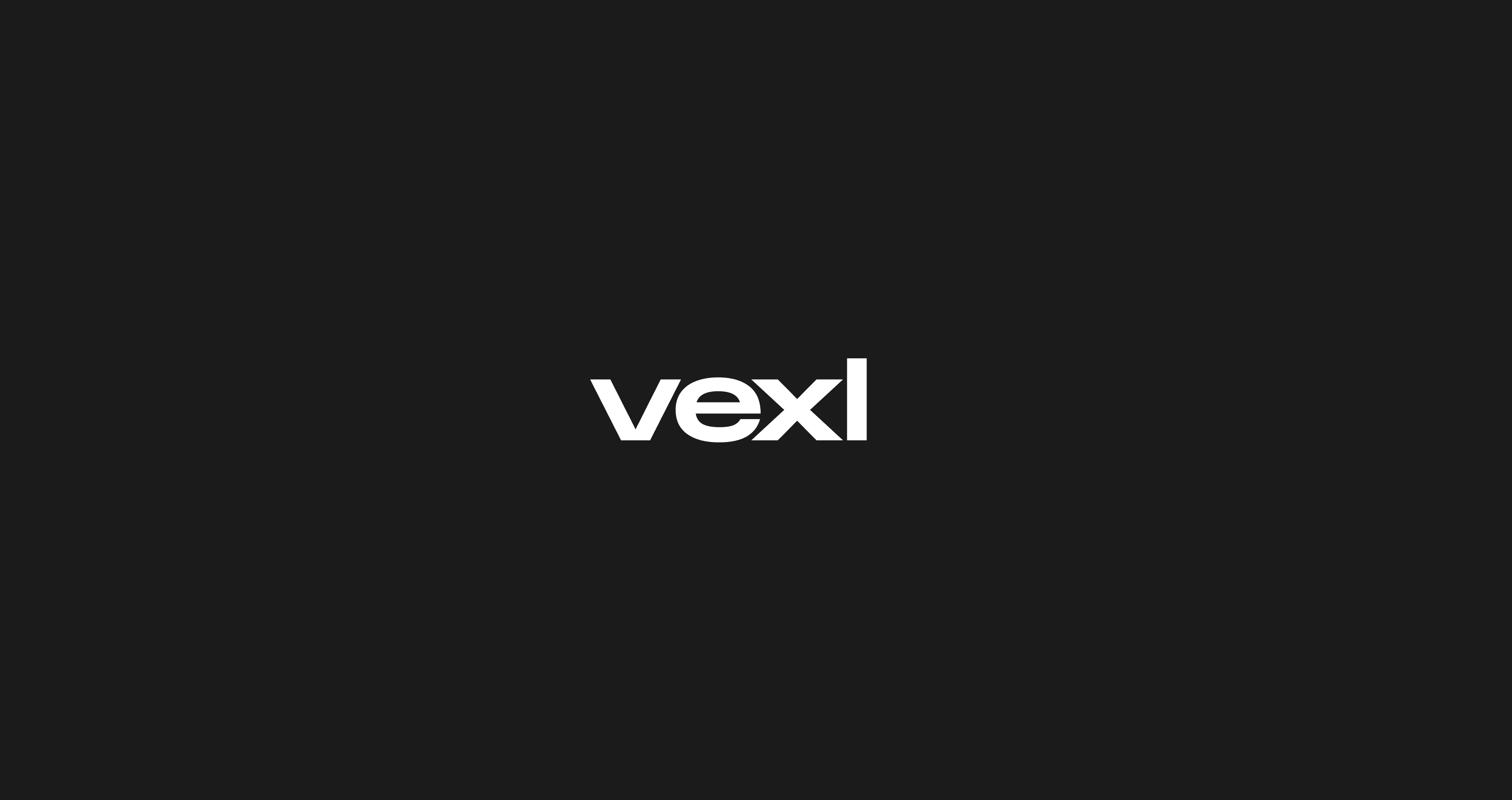 The vexl wordmark, centred on black.