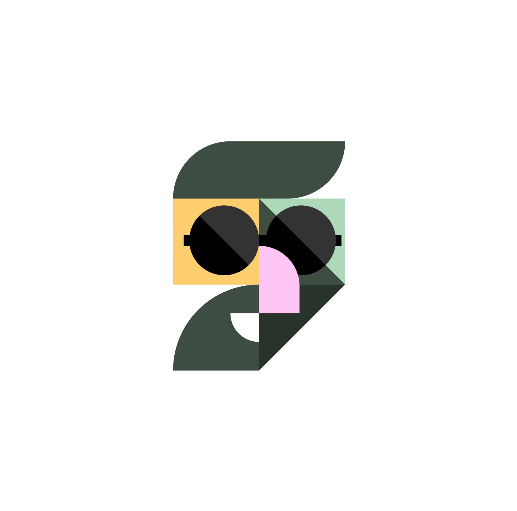 The Vexl monogram — a geometric V holding a sunglasses avatar.